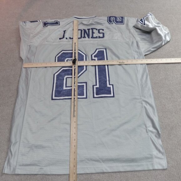 Vintage Reebok Football Jersey XL Gray Julius Jones Cowboys Length +2 - Picture 5 of 8